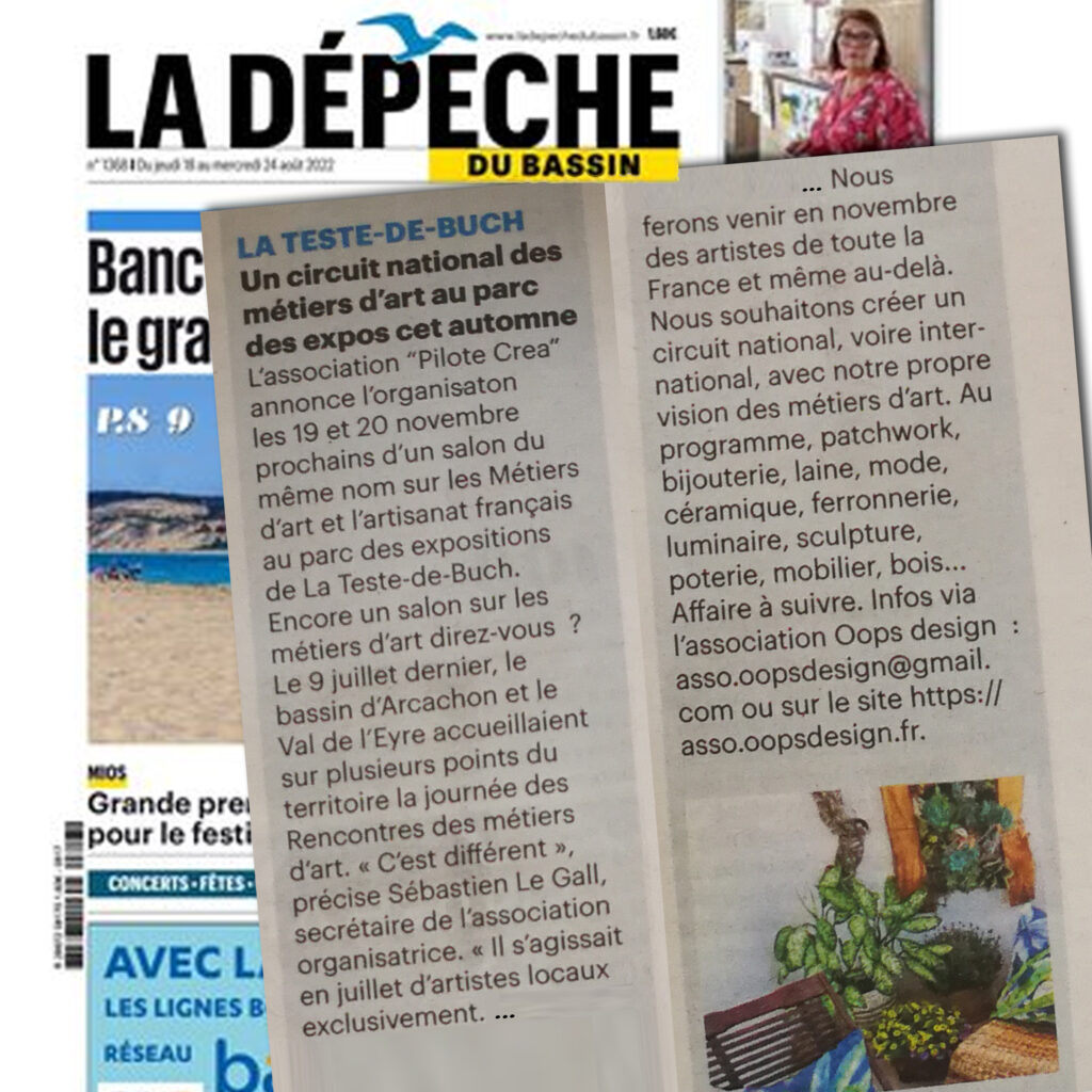 article la depeche du bassin salon pilote crea