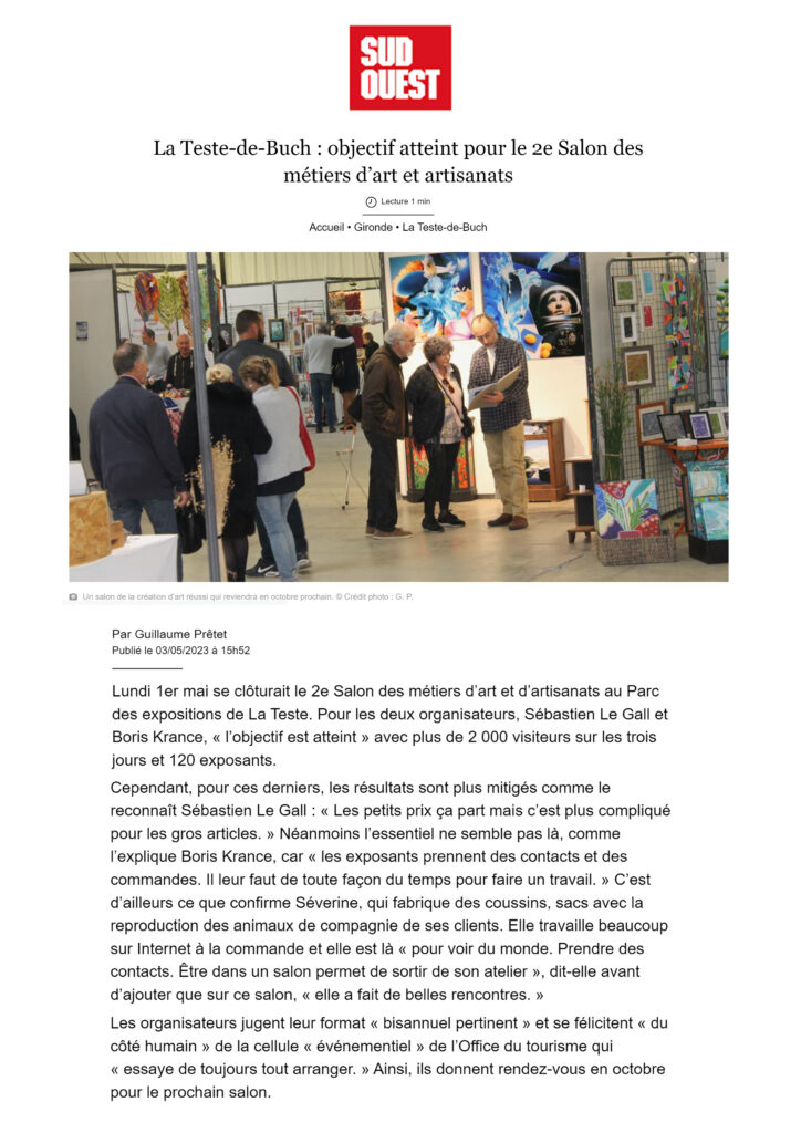 article journal sud ouest Mai 2023